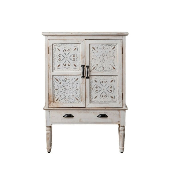 Shabby Chic Home Decor Design Wardrobe in White Spruce Wood 