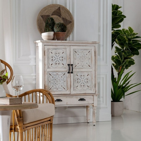 Armoire Design Shabby Chic Home Decor en Bois d’Épicéa Blanc