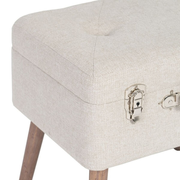 Banc de Rangement Coffre Home Decor Beige et Bois