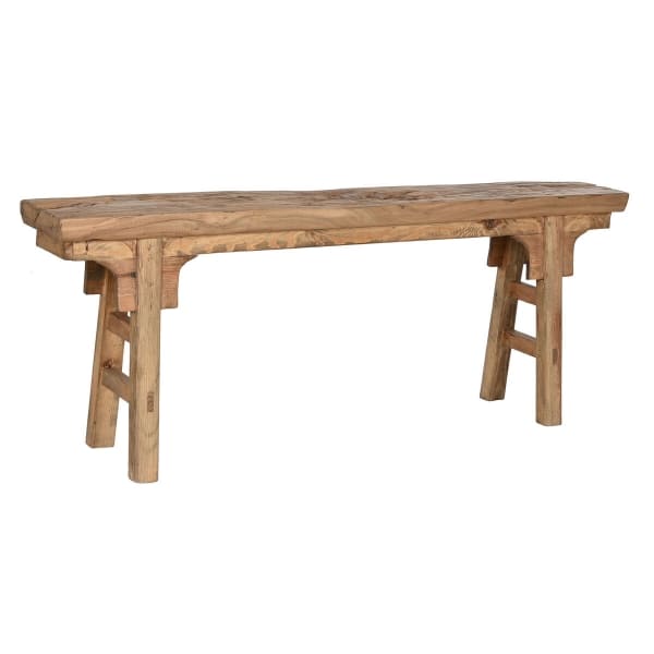 Banc en Bois de Chêne Massif Design Campagne Chic (137 x 19 x 52 cm)