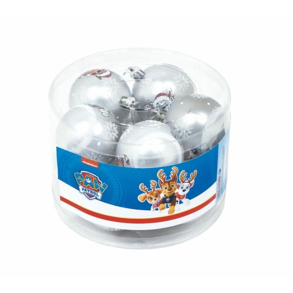 Ensemble de 10 Boules de Noël Pat Patrouille Argentées