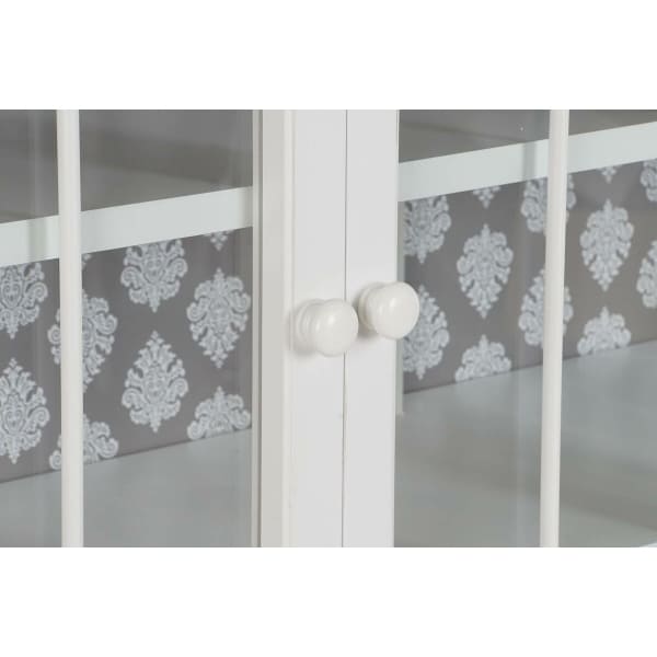 Bahut Shabby Chic en Bois Blanc et Verre