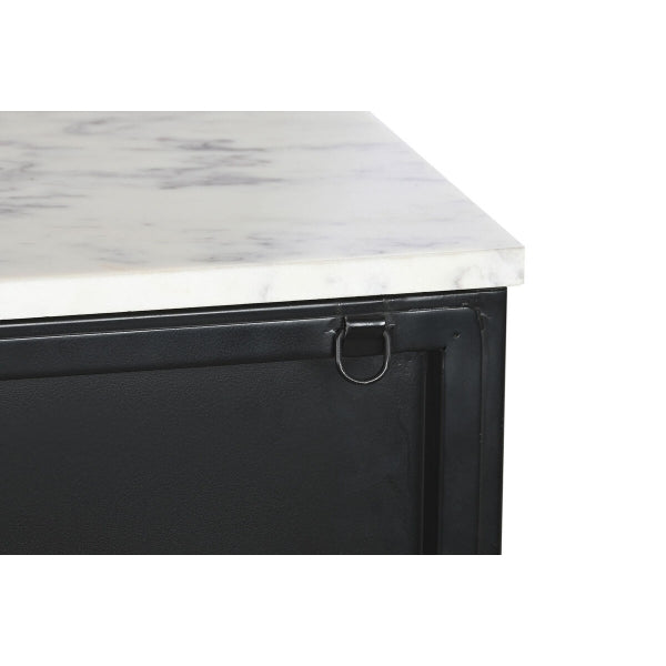 Contemporary Sideboard in Black Metal and White Marble Home Decor