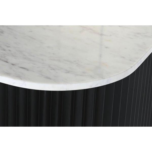 Contemporary Sideboard in Black Metal and White Marble Home Decor