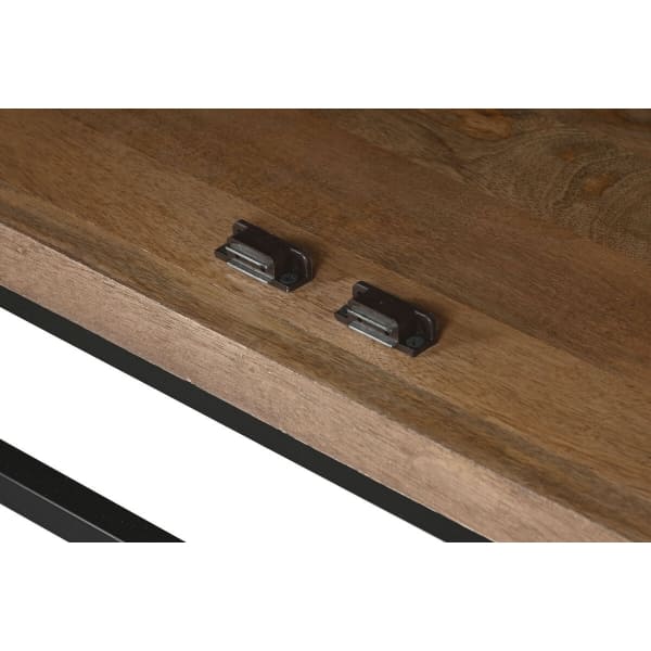 Aparador Oriental de Madera de Mango y Metal Negro (170 x 40 x 65 cm)