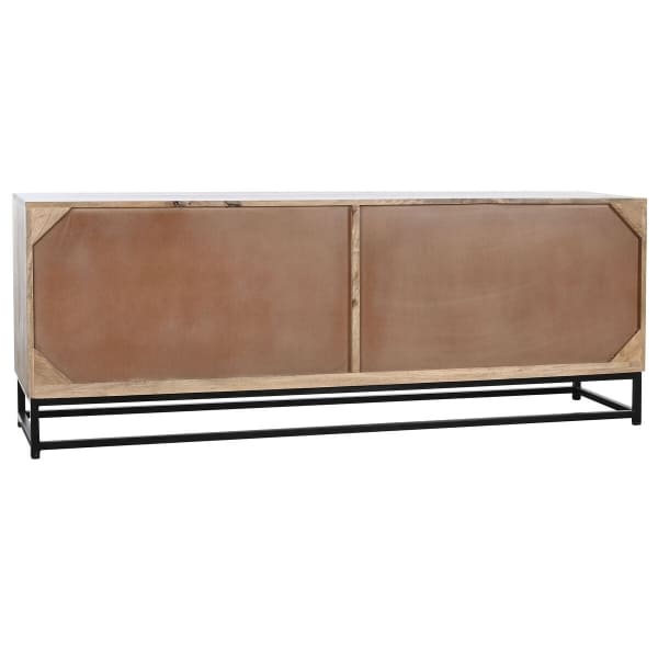 Aparador Oriental de Madera de Mango y Metal Negro (170 x 40 x 65 cm)