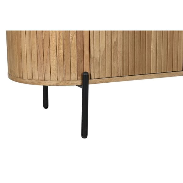 Estantería grande de diseño tropical en madera de mango y metal negro