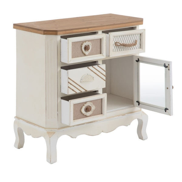 Shabby Chic Home Decor Design Sideboard in White Wood