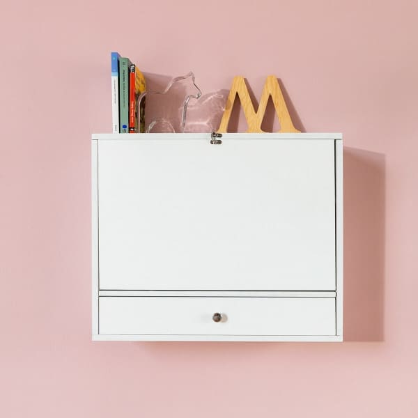 Bureau Mural Rabattable et Multifonction Blanc ING