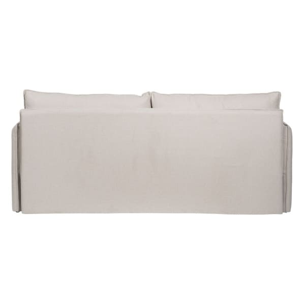 Canapé Convertible en Lin Beige (210 x 93 x 95 cm)