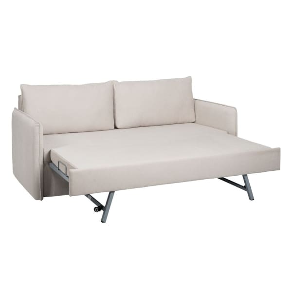 Canapé Convertible en Lin Beige (210 x 93 x 95 cm)