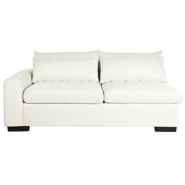 Canapé d'angle XXL Contemporain Beige et Blanc