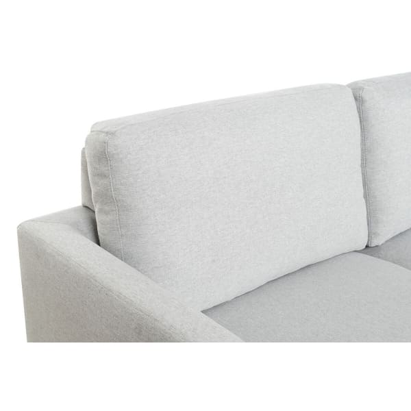 Canapé d'Angle Moderne Tissu Gris Clair et Métal noir et Doré (250 x 160 x 85 cm)