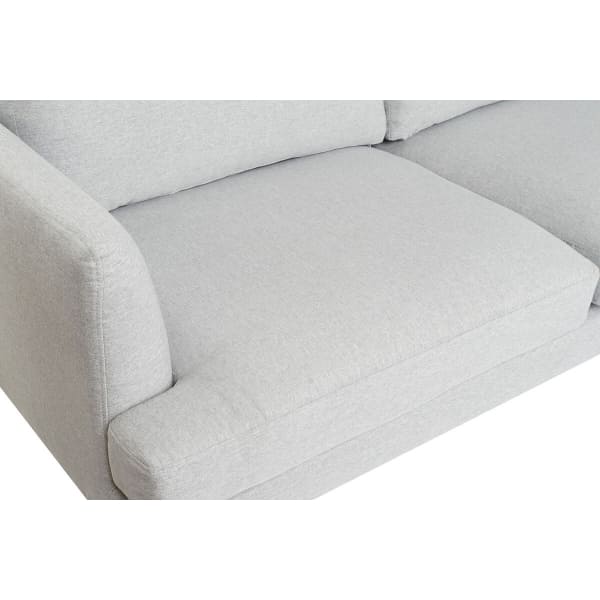 Canapé d'Angle Moderne Tissu Gris Clair et Métal noir et Doré (250 x 160 x 85 cm)