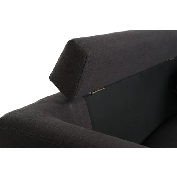 Contemporary Dark Gray and Metal Corner Sofa (250 x 160 x 85 cm)