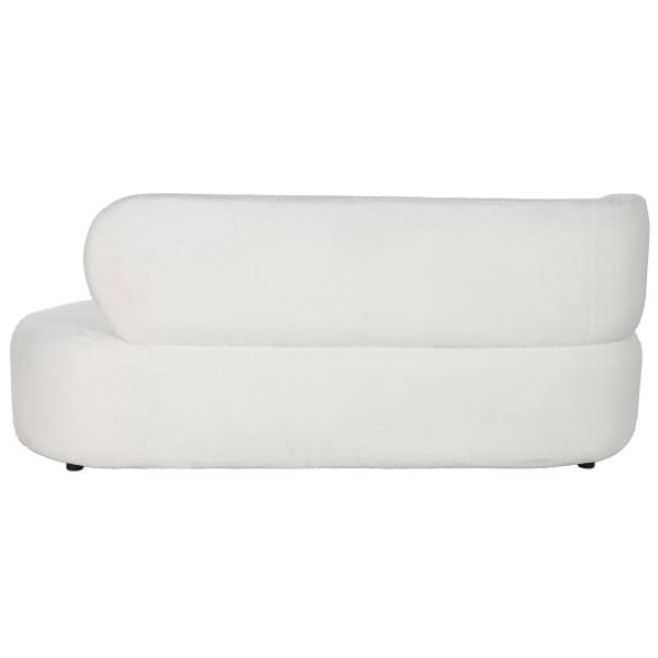 Canapé Arrondi Tissu Bouclette Blanc Style Contemporain