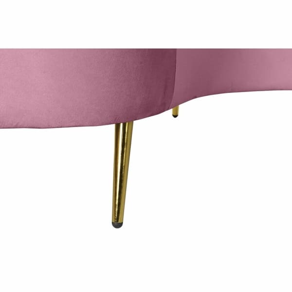 Canapé Arrondi Contemporain Velours Rose et Doré