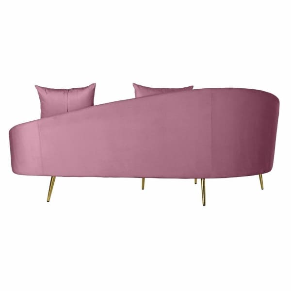 Canapé Arrondi Contemporain Velours Rose et Doré