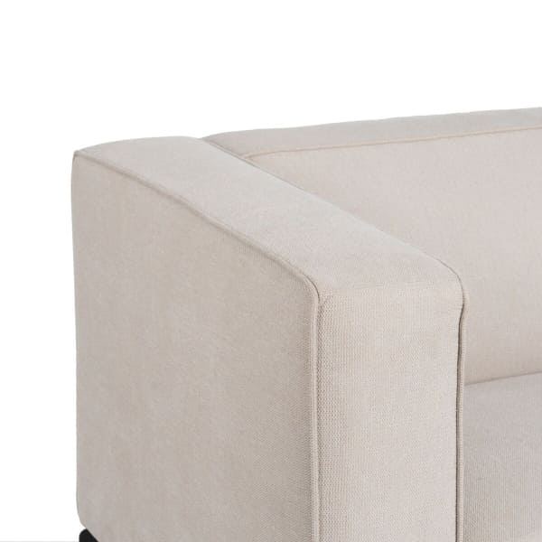 Sofá de 2 plazas de nailon color crema con asiento acolchado