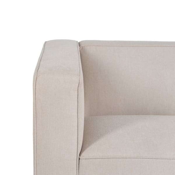 Sofá de 2 plazas de nailon color crema con asiento acolchado