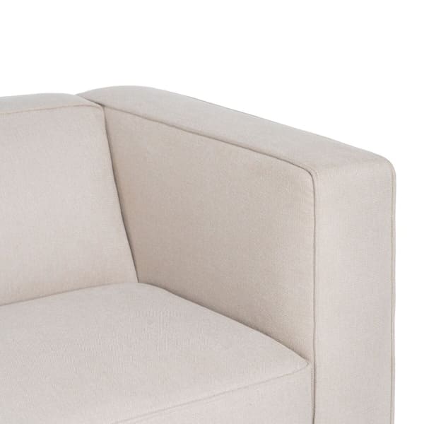 Sofá de 2 plazas de nailon color crema con asiento acolchado