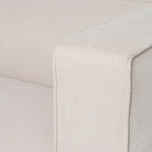 Sofá de 2 plazas de nailon color crema con asiento acolchado