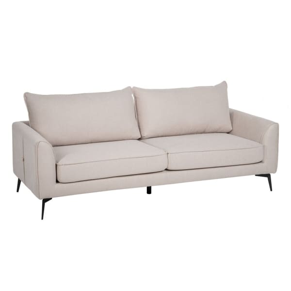 3 Seater Living Room Sofa Beige Nylon