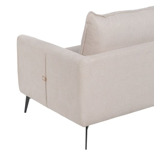 3 Seater Living Room Sofa Beige Nylon