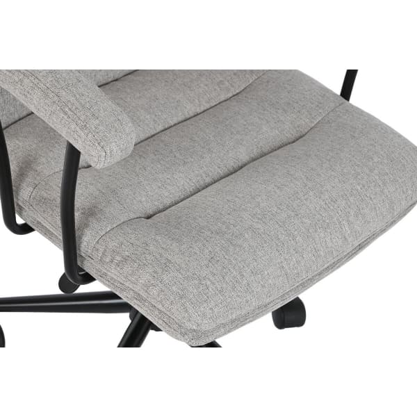 Fauteuil de Bureau à Accoudoirs Gris et Métal Noir