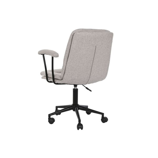 Fauteuil de Bureau à Accoudoirs Gris et Métal Noir