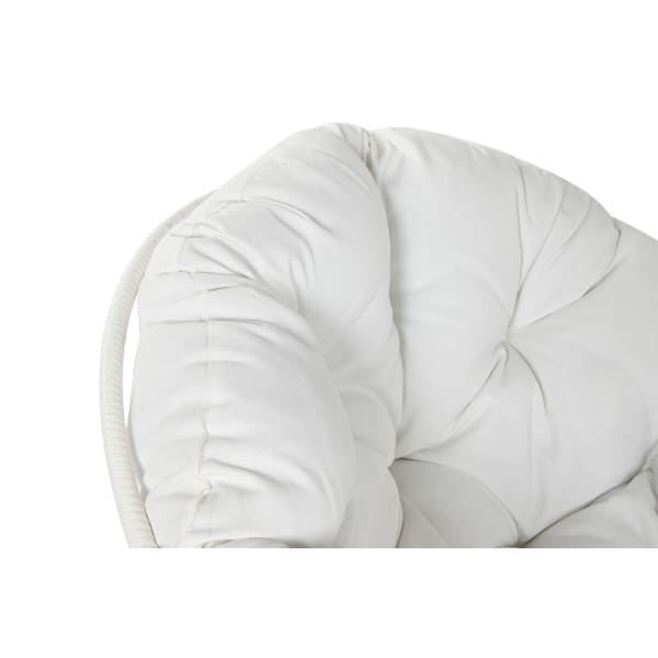 Fauteuil de Jardin Pivotant en Rotin Synthétique Blanc