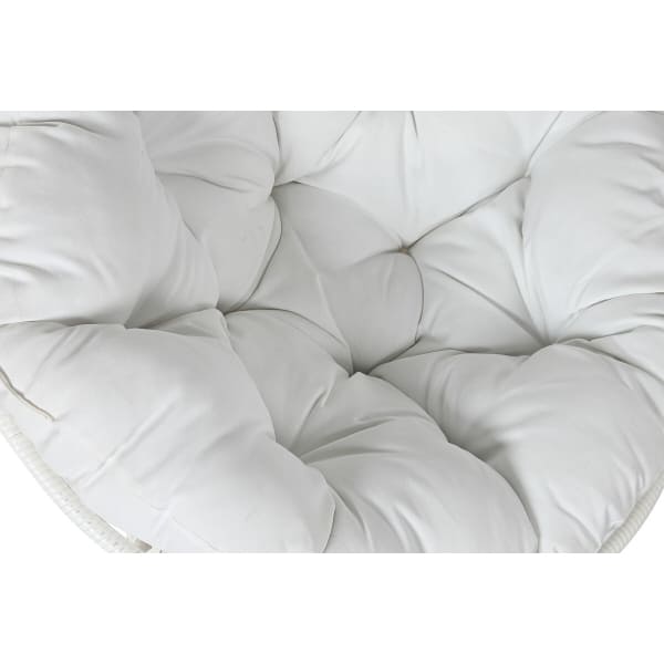 Fauteuil de Jardin Pivotant en Rotin Synthétique Blanc