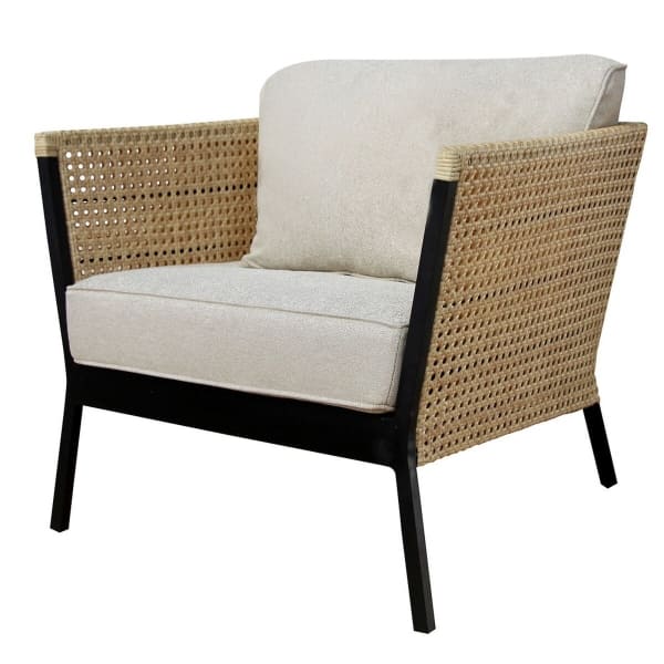 Fauteuil de Jardin Design Alu Beige et Noir