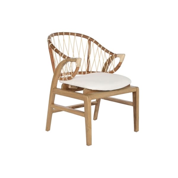 Chaise Bali en Bois de Teck et Rotin Tressé (57 x 68 x 79 cm)