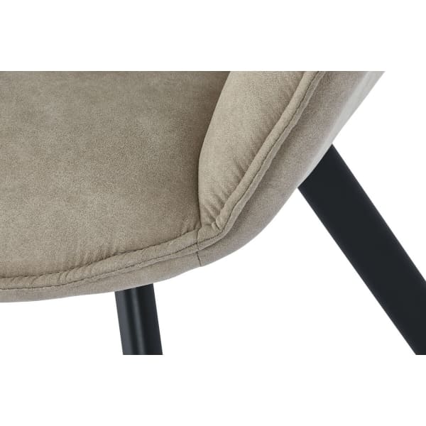 Silla Loft Design Microfibra beige y metal negro