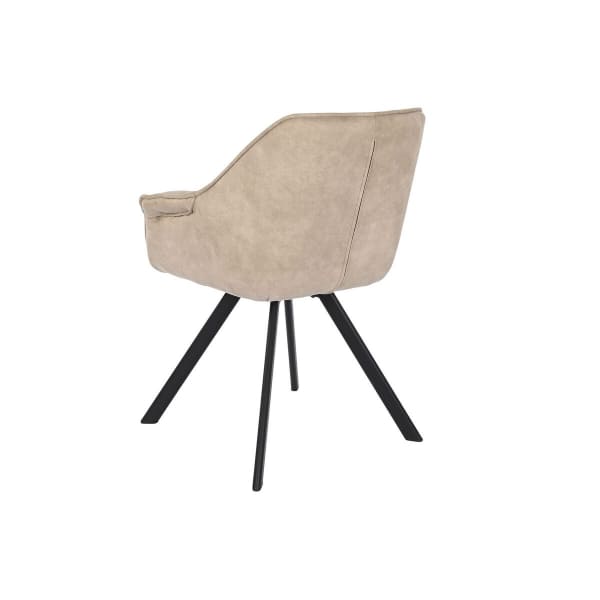 Chaise Design Loft Microfibre Beige et Métal Noir Vue de Dos