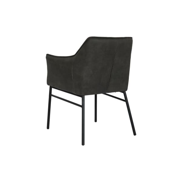 Silla estilo loft de tela de microfibra gris oscuro y negra