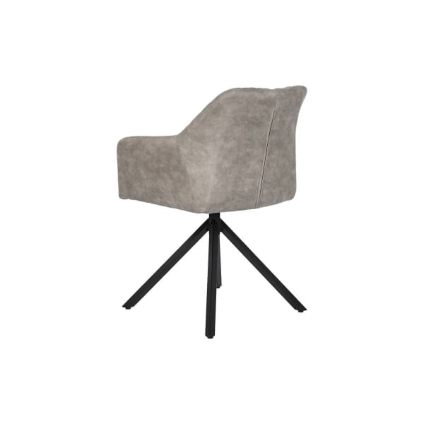 Chaise Loft Microfibre Gris Clair et Métal Noir