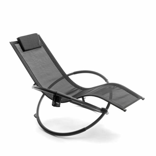 Chaise Longue Pliante à Bascule Orbitale Noire ING