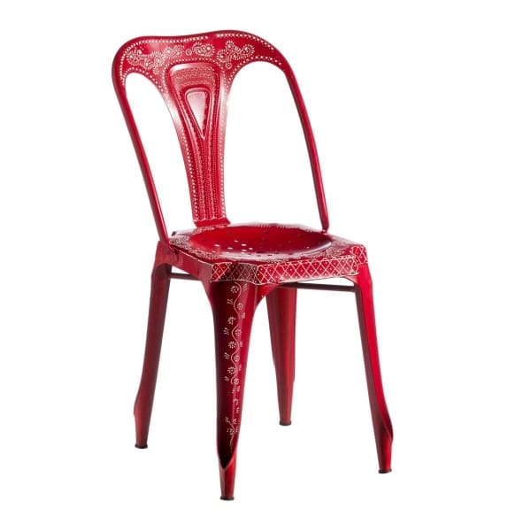 Chaise Atypique en Métal Rouge