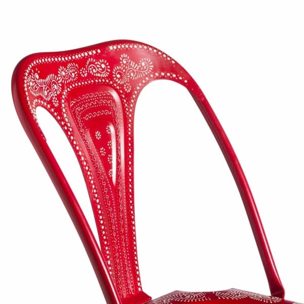 Chaise Atypique en Métal Rouge