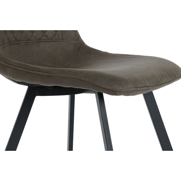 Chaise Design Loft Tissu Gris et Métal Noir Home Decor