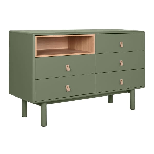 Commode Scandinave en Bois et Polypropylène Vert