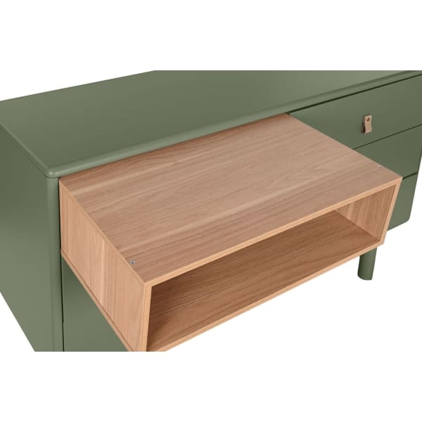 Commode Scandinave en Bois et Polypropylène Vert