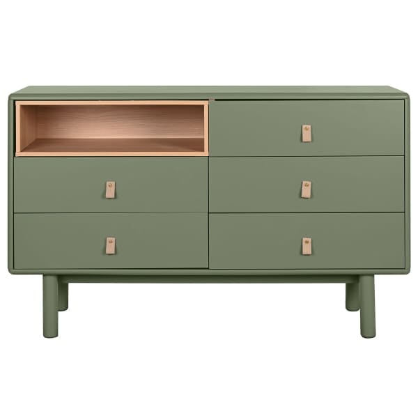 Commode Scandinave en Bois et Polypropylène Vert