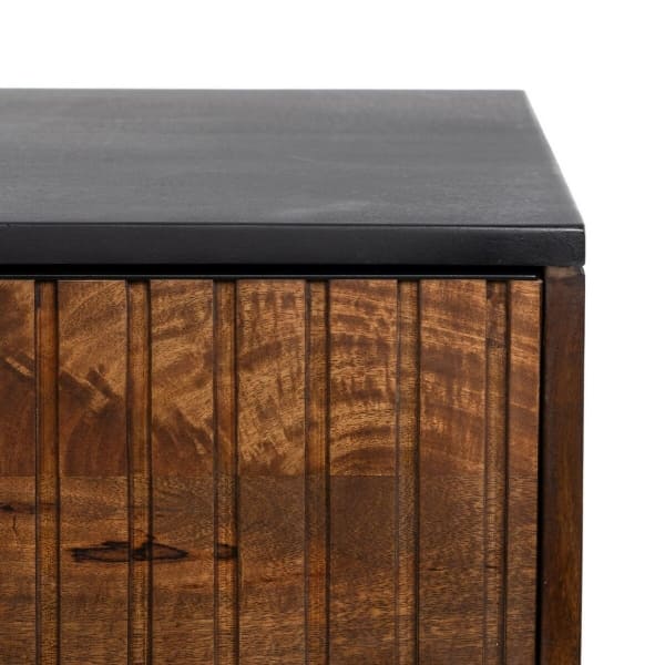 Ethnic Console Furniture in Brown and Black Solid Wood