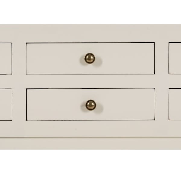 Oriental Drawer Console in White Wood