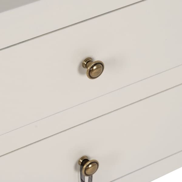 Oriental Drawer Console in White Wood