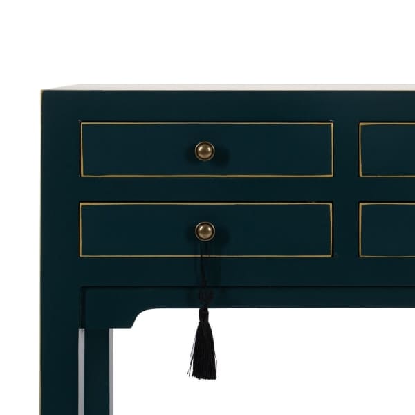 Oriental Drawer Console in Blue Wood