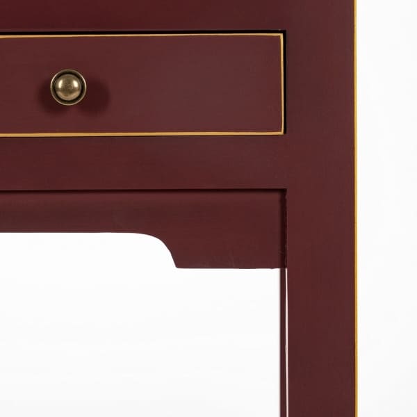 Oriental Drawer Console in Burgundy Wood